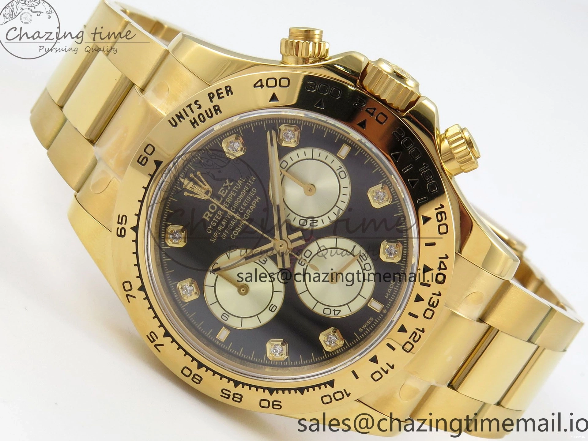 Clone Dial 1:1 YG Edition Daytona Bracelet Super Black Best DD4131 Diamonds YG 126508 on YG Clean 0307